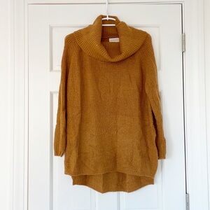 DREAMERS sweater size S brown cowl neck cotton blend NORDSTROM